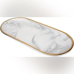 JEWELRY OR FOOD DISH WITH MARBLE FINISH (NEW IN BOX)